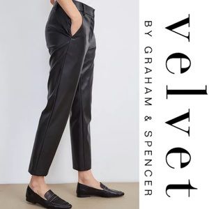 Velvet by Graham and Spencer Faux Leather Ankle Pants